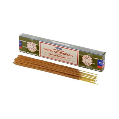 Green Citronella Incense Sticks Satya 15g Box